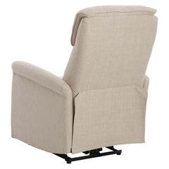 Sähköinen Sanderson recliner-nojatuoli, beige kangasverhoilu.