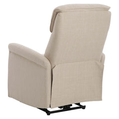 Sanderson recliner-nojatuoli, beige kangasverhoilu.