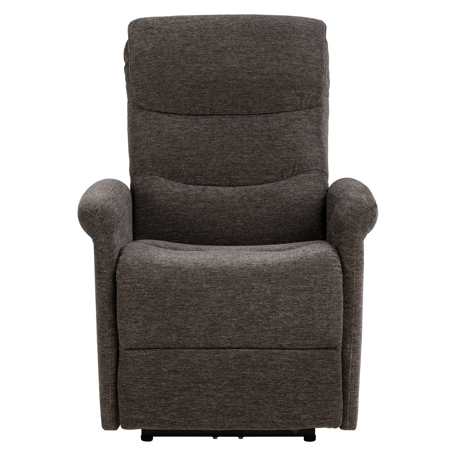 Sähköinen Sanderson recliner-nojatuoli, tummanharmaa kangasverhoilu.