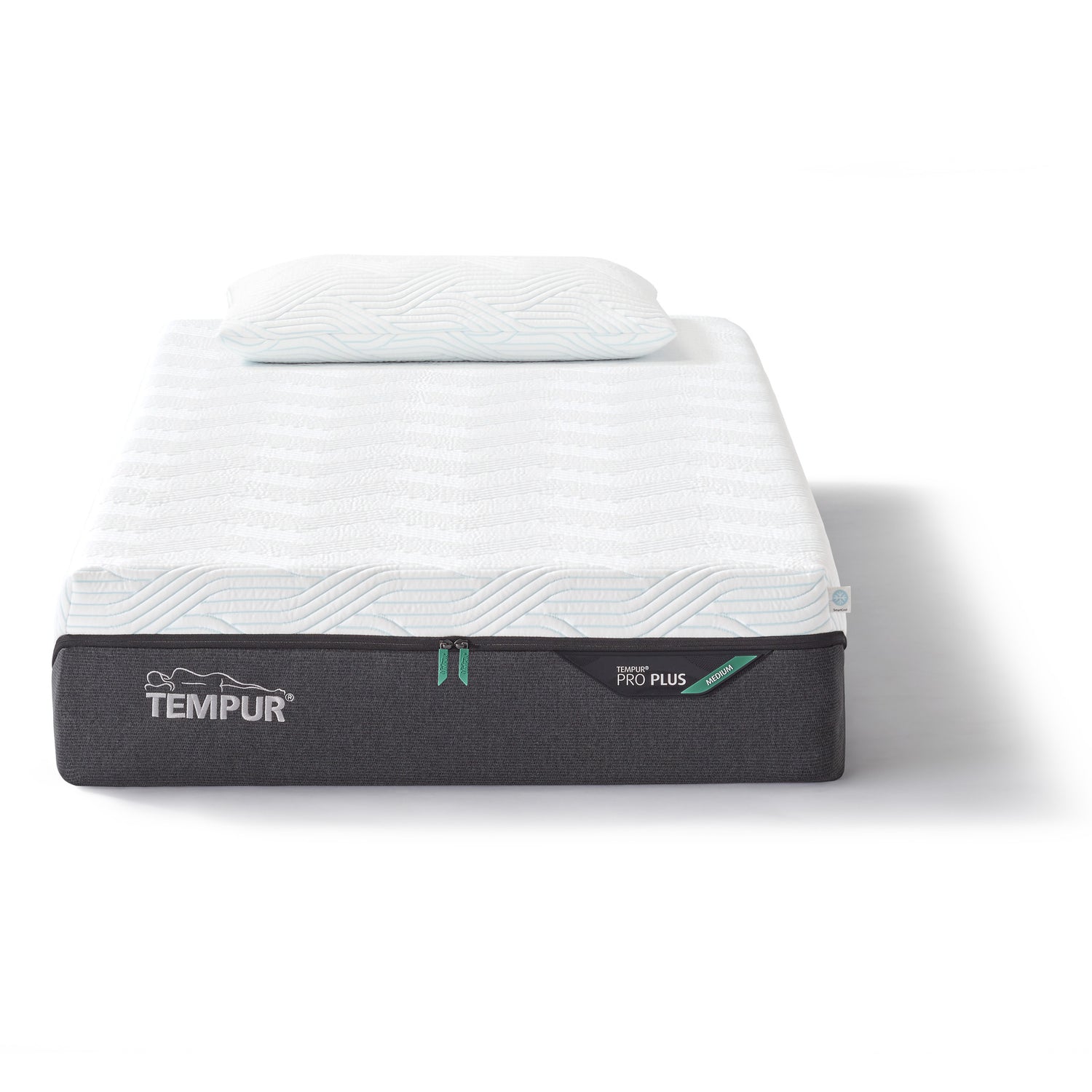 Kuvassa on Tempur Pro Plus CoolQuilt -patja tummanharmaa/valkoinen. Kuvan tyyny ei kuulu hintaan.
