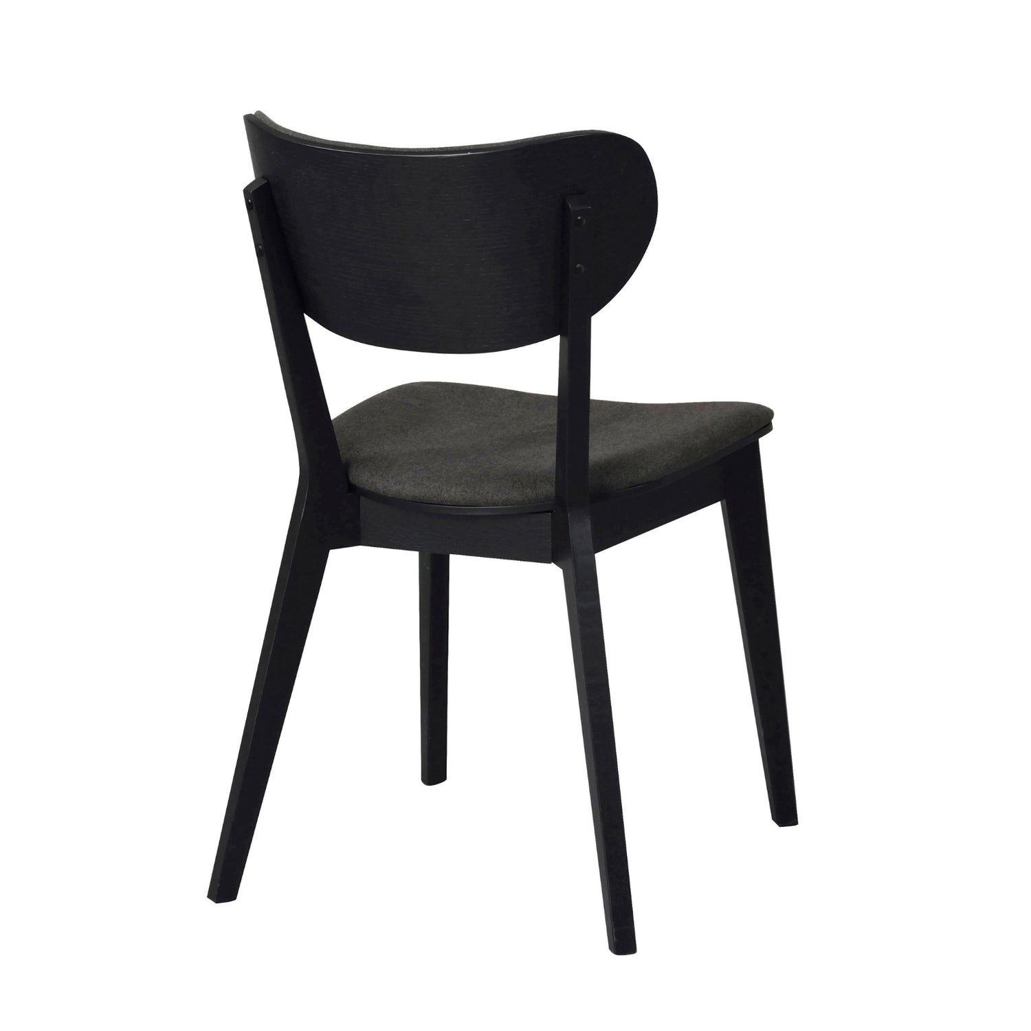 Kato-taivutetuoli mustana, tummanharmailla istuimen ja selkänojan kangasverhoiluilla.