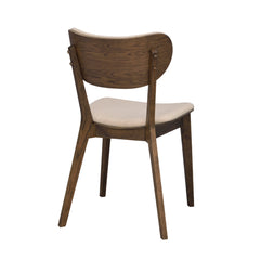 Kato-taivutetuoli savutammen värisenä, beigen värisillä istuimen ja selkänojan kangasverhoiluilla.