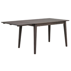 Filippa-ruokapöytä savutammen värisenä ja 45 cm pituisella klaffiosalla.