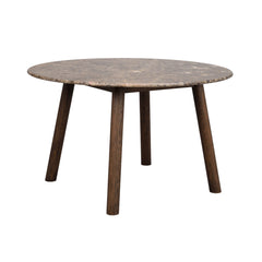 Savutammenvärinen Taransay-ruokapöytä 125 cm marmorikannella.