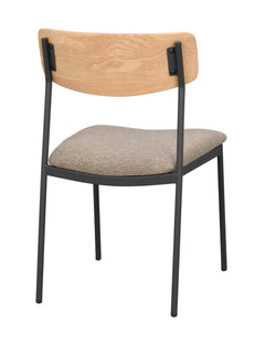 Tammenvärinen Maymont-tuoli beigellä istuinosalla.