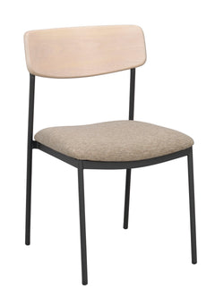 Tammenvärinen Maymont-tuoli beigellä istuinosalla.