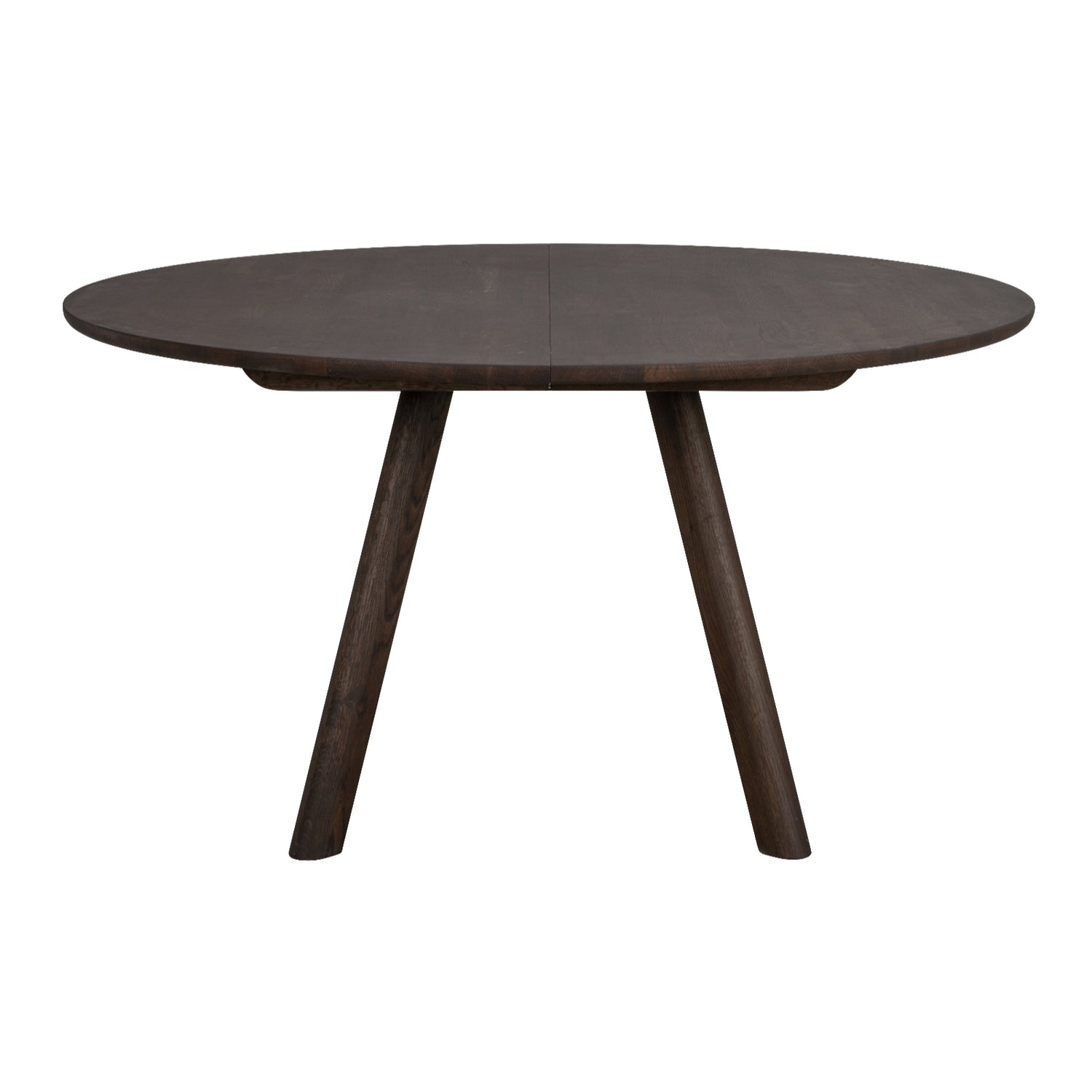 Pyöreä Clapperton ruokapöytä tummanruskeana.