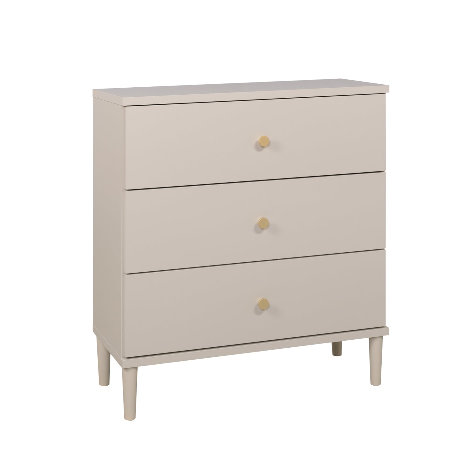 Tuomi-laatikosto, greigen värinen kultavetimillä.