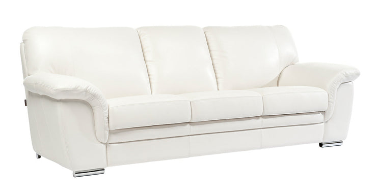 3-istuttavan Ariel-sohvan verhoiluna on Soft Antique -nahka/keinonahka, väri 0000 valkoinen. Sohvassa on metallijalat.