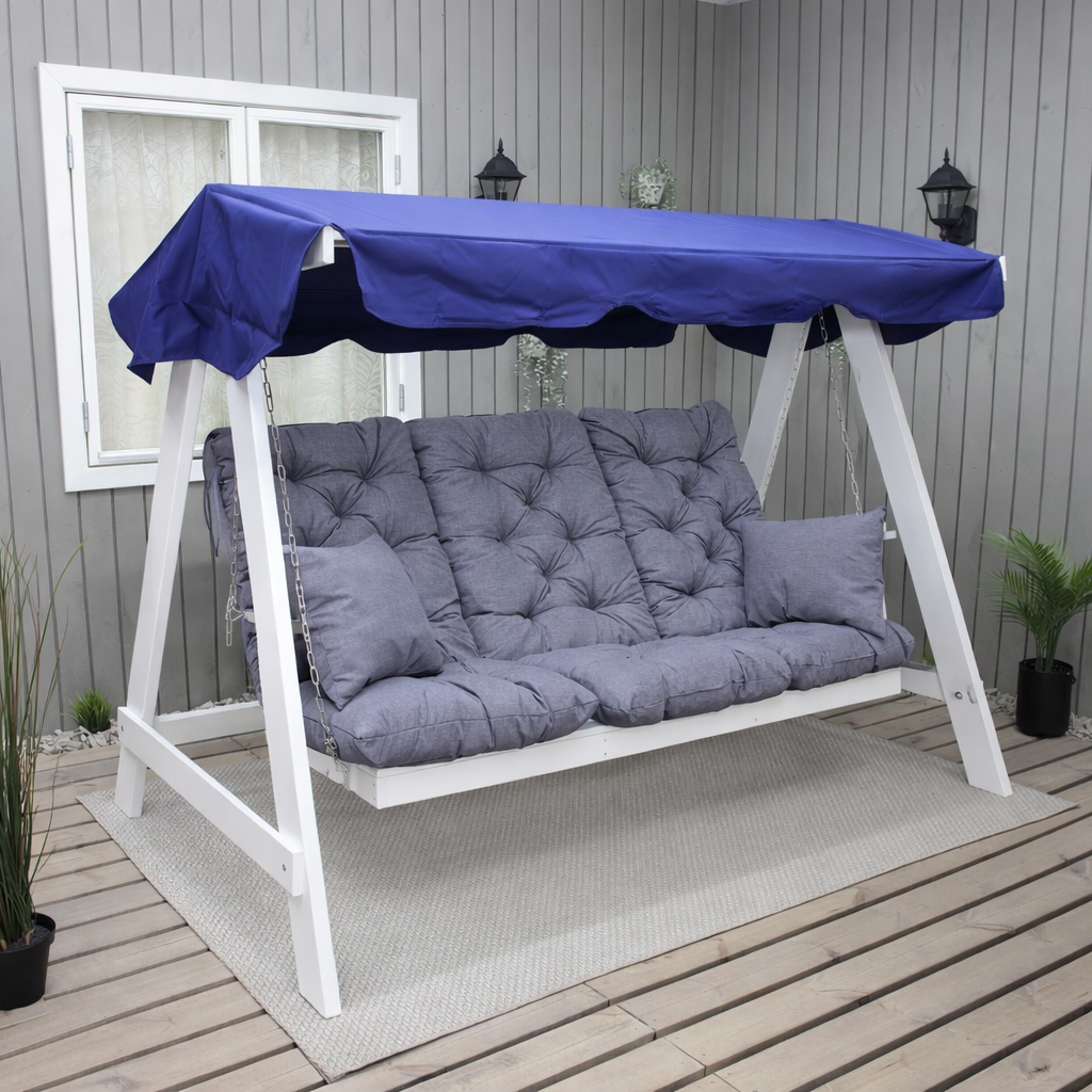 Venta-keinunpehmusteet, harmaa. (Kuvan keinu myydään erikseen.)