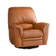 Ariel-recliner ruskealla Soft Antique 9030 -nahka/keinonahkaverhoilulla ja mekanismin kahvalaukaisulla.