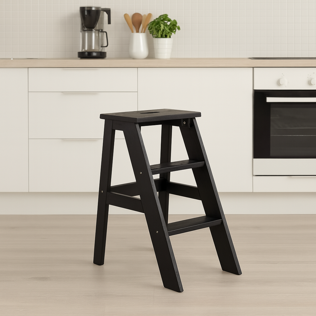 Musta Aino-porrasjakkara. Stailattu visualisointi.