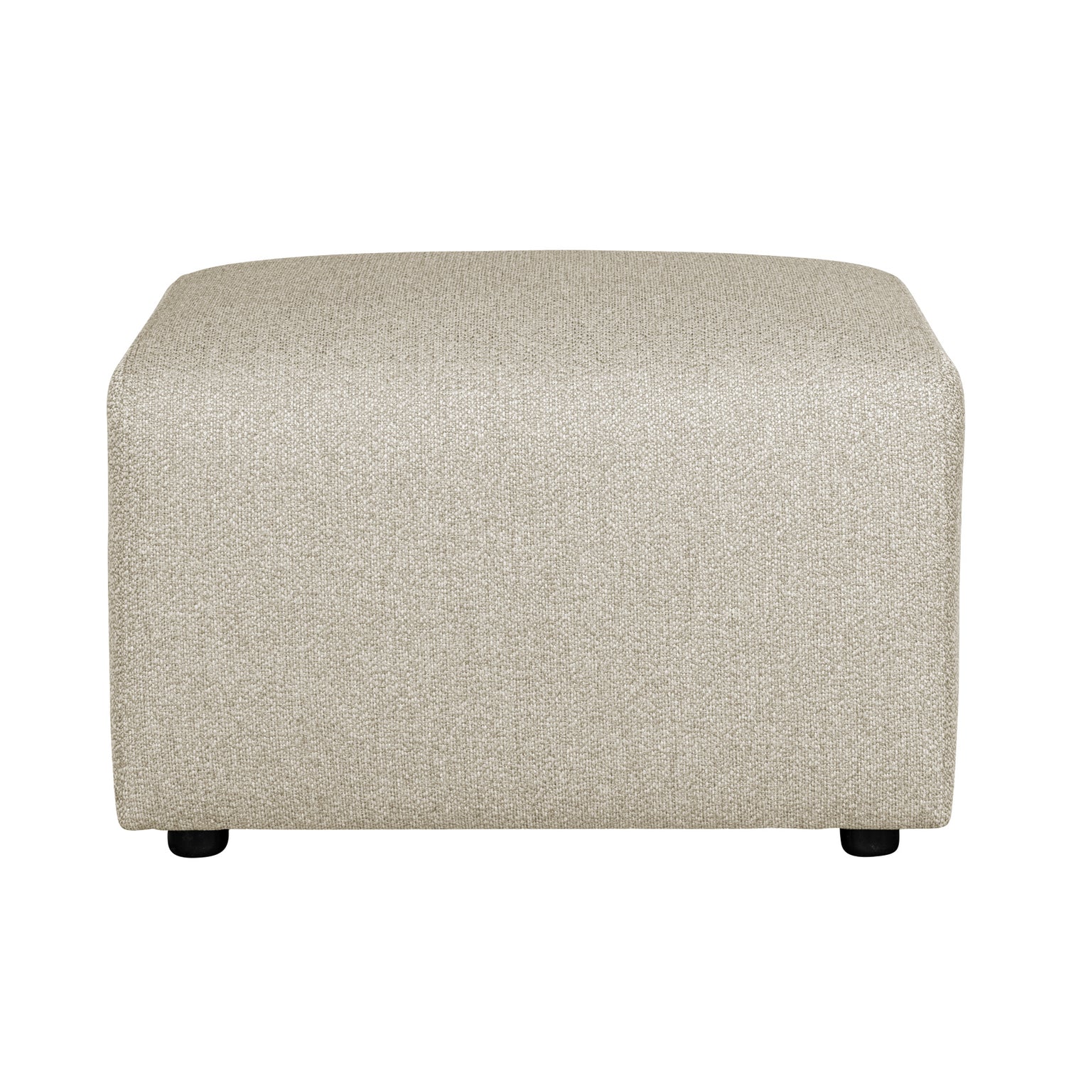 Alma-rahi beigellä Minco 30 -kankaalla ja mustilla muovijaloilla. Kuvan rahi on 70 x 60 cm kokoinen.