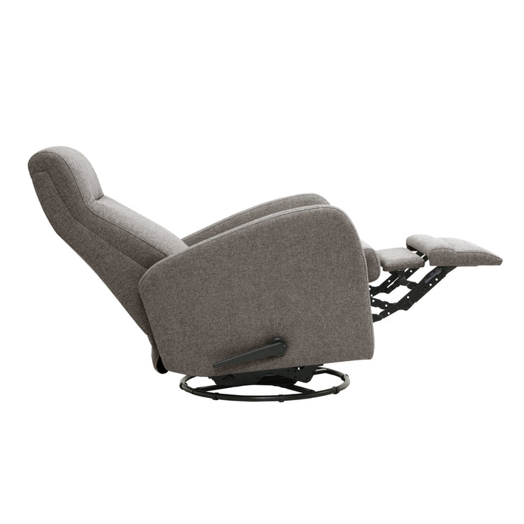 Anton-mekanismituoli harmaanruskealla Austin Stone 04 -kangasverhoilulla. Kuvassa recliner-tuolin mekanismi on aukaistu sivussa olevalla kahvalla.