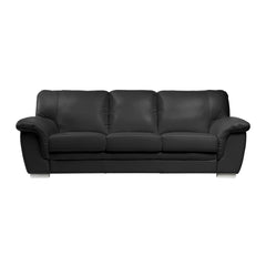 3-istuttavan Ariel-sohvan verhoiluna on Soft Antique-nahka/keinonahka, väri 0100 musta. Sohvassa on metallijalat.