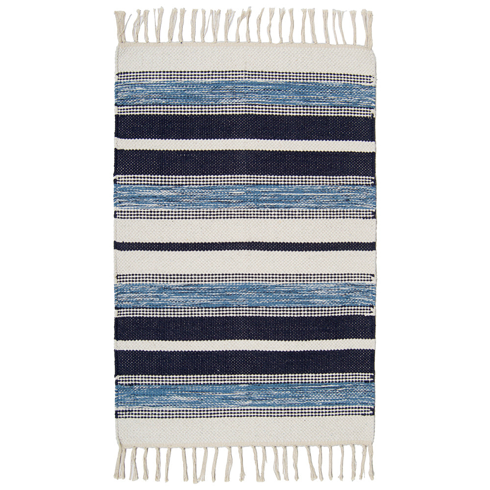 Arne-puuvillamatto, sininen kuosi.