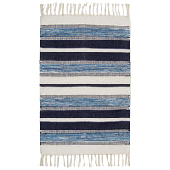 Arne-puuvillamatto, sininen kuosi.