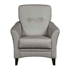 Aura-nojatuoli harmaalla Sundsvall 7 -kankaalla ja wengen värisillä puujaloilla.