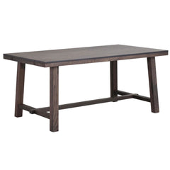 Tummissa Brooklyn-kalusteissa on harjattu pinta ja viimeistelynä sävytelakka. Kuvan Brooklyn-ruokapöytä on 170 x 95 cm, savutammenvärinen.