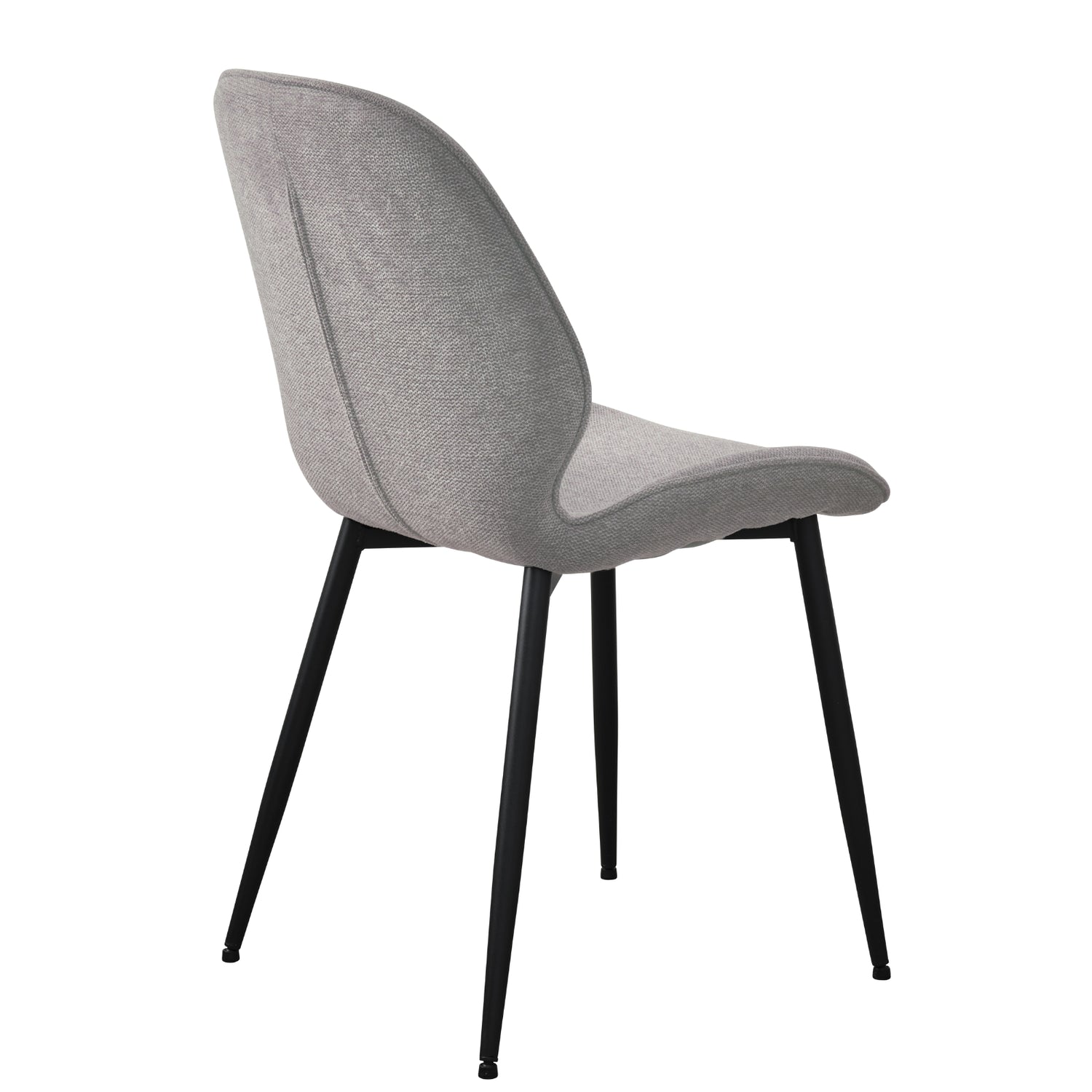 Cordova-tuoli harmaalla kankaalla ja mustilla metallijaloilla.