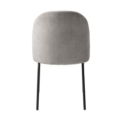 Creston-tuoli harmaalla Chenille-verhoilukankaalla ja mustilla metallijaloilla.