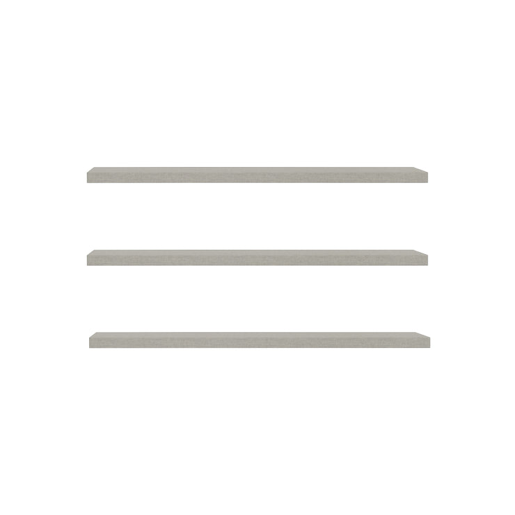 Kira 150 cm liukuovikomeron hyllypaketti. Paketti sisältää 3 kpl lisähyllylevyjä.