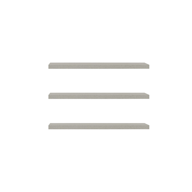 Kira 120 cm liukuovikomeron hyllypaketti. Paketti sisältää 3 kpl lisähyllylevyjä.