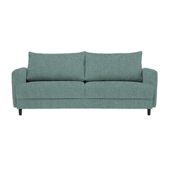 Dalby-sohva vihreällä Cloud 39 -verhoilukankaalla ja mustilla metallijaloilla.