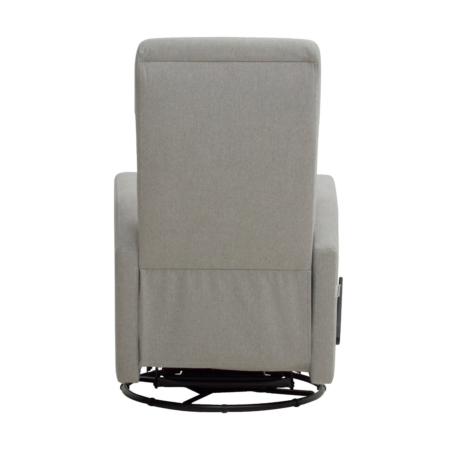 Elise-reclinertuoli vaaleanharmaalla Genova 84 -verhoilukankaalla. Elise-lepotuoli on malliltaan siro ja kapea reclinertuoli pyörintä- ja keinuntamekanismeilla.