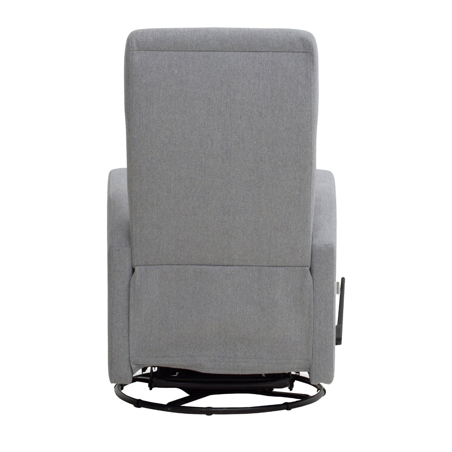 Elise-reclinertuoli harmaalla Genova 88 -verhoilukankaalla. Elise-lepotuoli on malliltaan siro ja kapea reclinertuoli pyörintä- ja keinuntamekanismeilla.