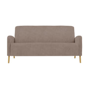 Fanni 3-istuttava sohva tumman hiekan värisellä Barcelona 30 -verhoilukankaalla ja luonnonvärisillä tammijaloilla.