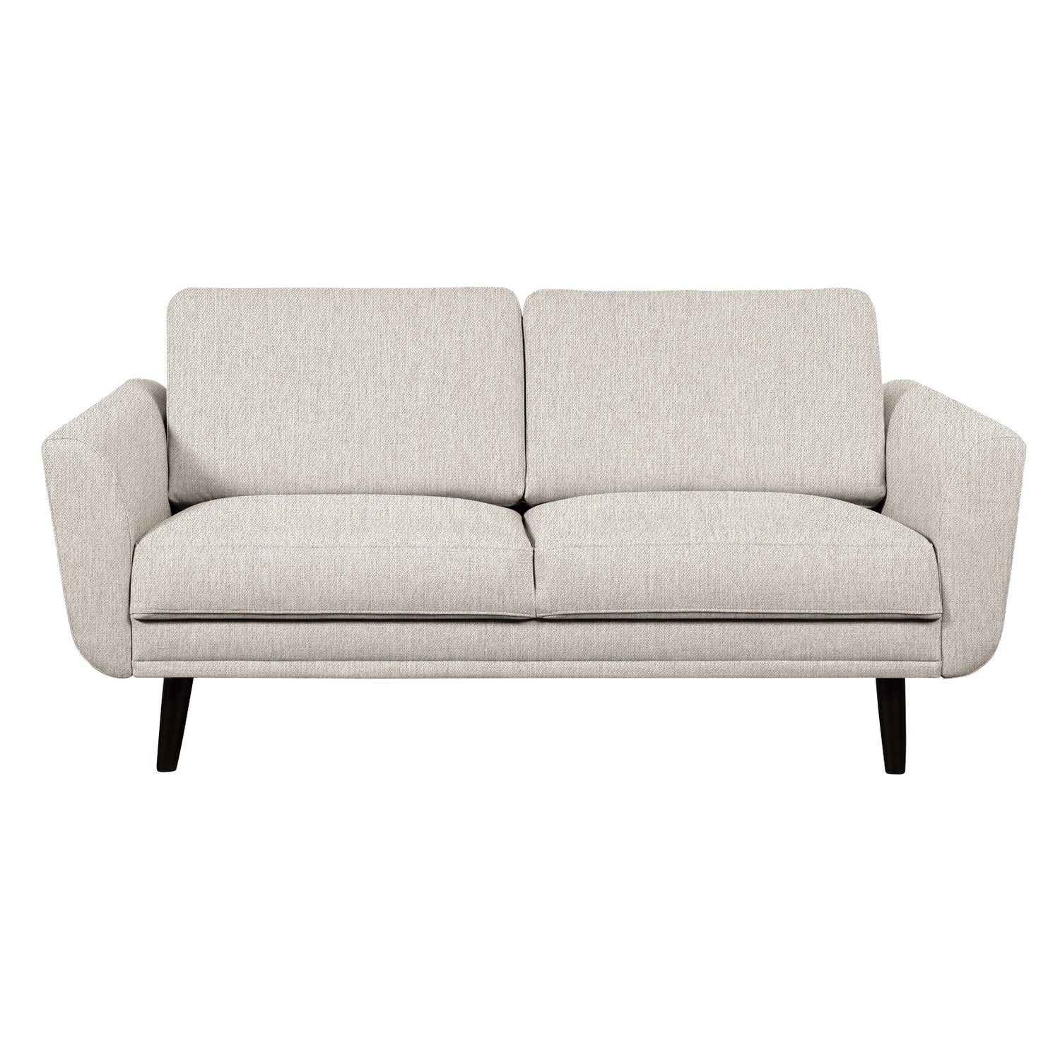 Finby-sohva vaalealla Sparr 160 -kankaalla ja wengen värisillä puujaloilla.