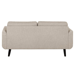 Finby-sohva beigellä Sparr 362 -kankaalla ja wengen värisillä puujaloilla.
