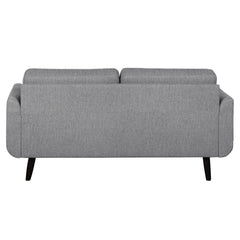 Finby-sohva harmaalla Sparr 770 -kankaalla ja wengen värisillä puujaloilla.