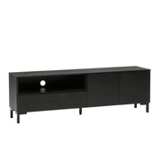 Mustassa Helsinki-sarjan tv-tasossa on metalliset 12 cm korkeat jalat.