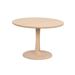 Valkotammenvärinen Hobart-sohvapöytä. Kannen halkaisija 60 cm.