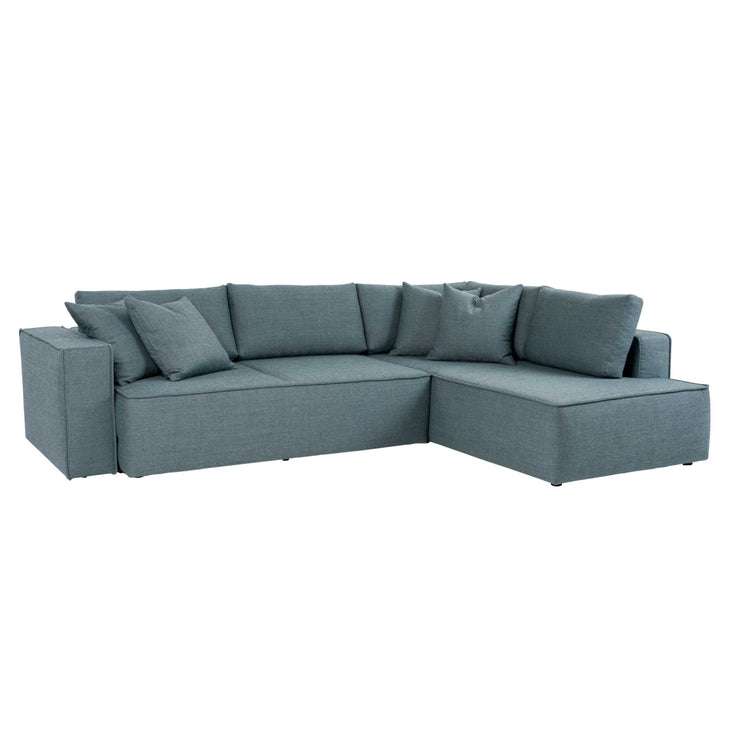 Melody-divaanisohva vaaleanvihreällä Capture 02901 -verhoilukankaalla. Sohvassa on oikeanpuoleinen divaani ja matalat 1,5 cm muovijalat.