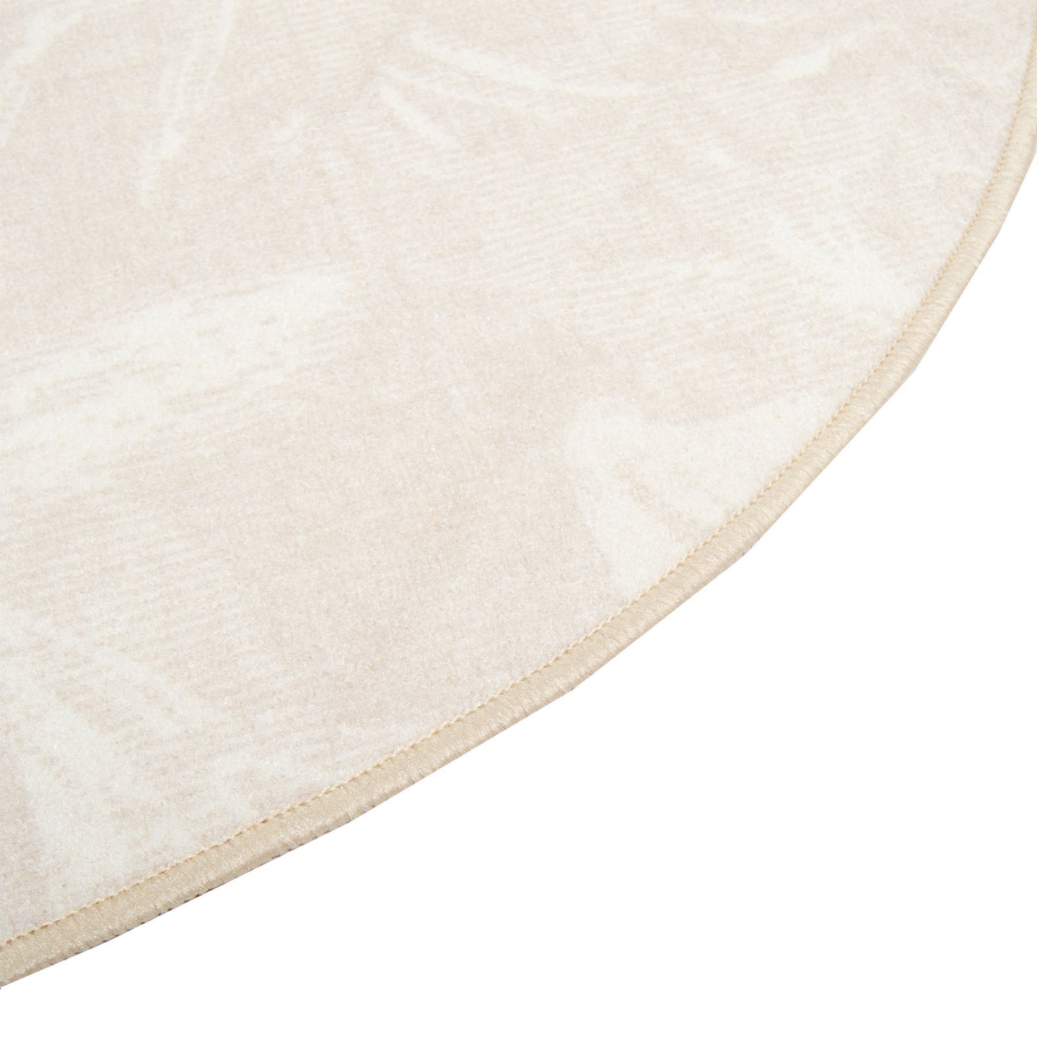 Pyöreä sileäksi kudottu Joalin-matto, beige.