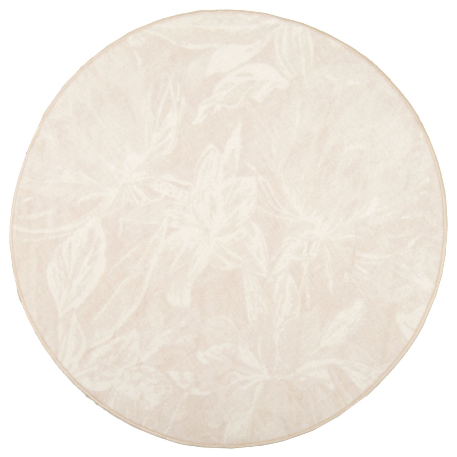 Pyöreä sileäksi kudottu Joalin-matto, beige.