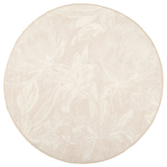 Pyöreä sileäksi kudottu Joalin-matto, beige.