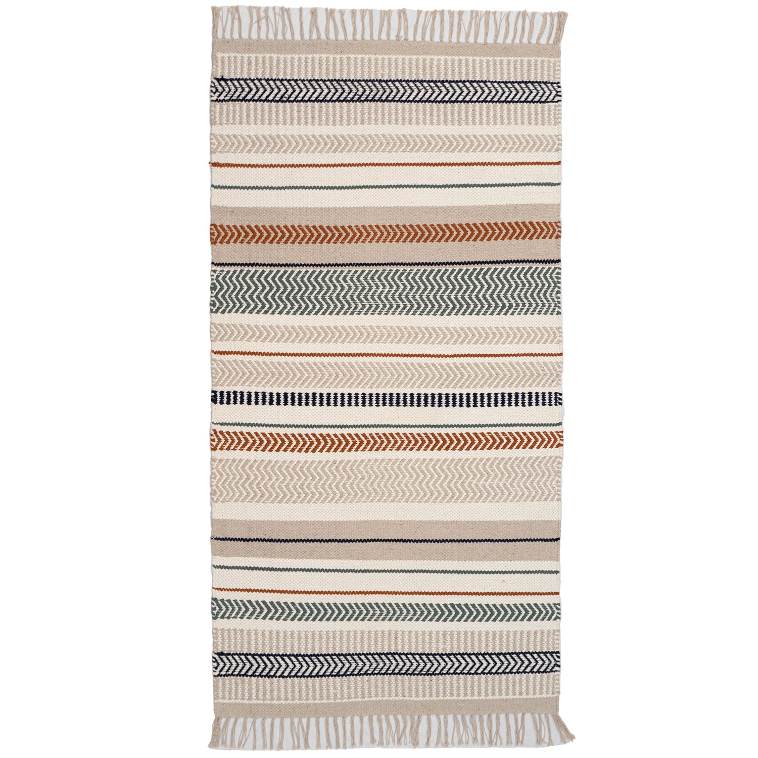 Leimu-matto pellavan värisellä kuosilla.