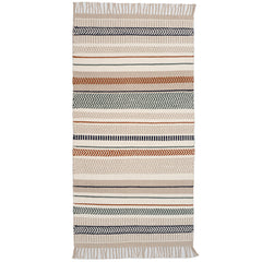 Leimu-matto pellavan värisellä kuosilla.