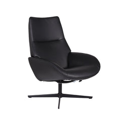 Kokomusta Kebe Lotus -nojatuoli Balder-nahkaverhoilulla ja Bossa Flat-jalalla. 