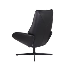 Kokomusta Kebe Lotus -nojatuoli Balder-nahkaverhoilulla ja Bossa Flat-jalalla. 