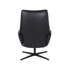 Kokomusta Kebe Lotus -nojatuoli Balder-nahkaverhoilulla ja Bossa Flat-jalalla. 