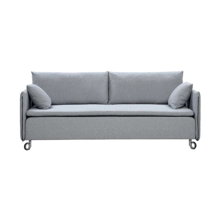 Mari-sänkysohvassa yhdistyvät pocket-jousitettu sänky ja moderni sohva samassa paketissa. Kuvan sohvassa on harmaa Natura 104 -kangasverhoilu (A-hintaryhmä).