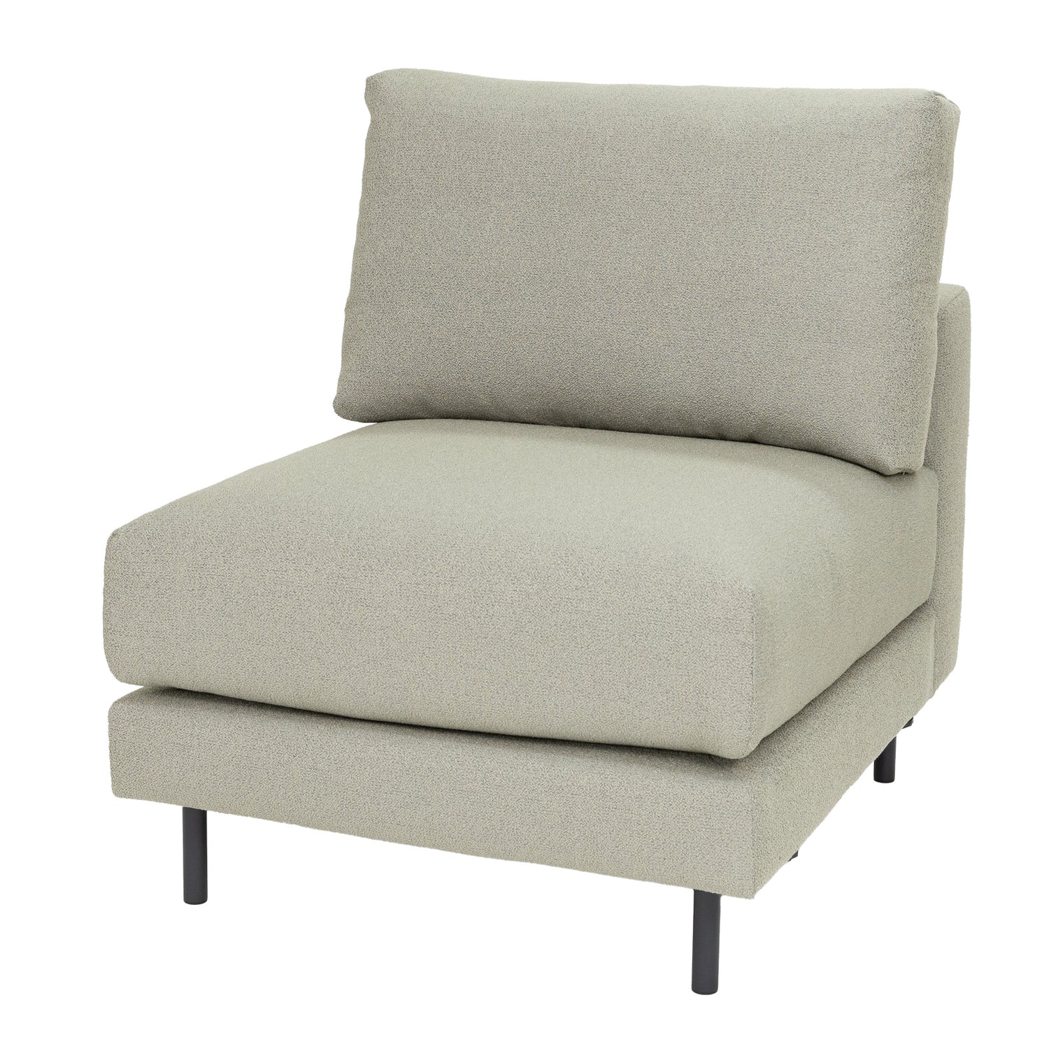 Manhattan-sohvan keskiosa beigellä Bond 14-verhoilukankaalla. Mustat tolppajalat 51150.