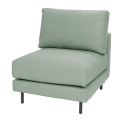 Manhattan-sohvan keskiosa vihreällä Bond 15-verhoilukankaalla. Mustat tolppajalat 51150.