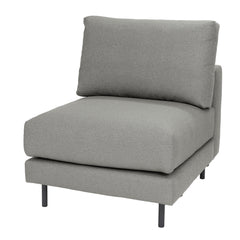 Manhattan-sohvan keskiosa harmaalla Bond 29-verhoilukankaalla. Mustat tolppajalat 51150.