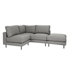 Manhattan-sohva harmaalla Bond 29-kankaalla. Mustat tolppajalat 51150.